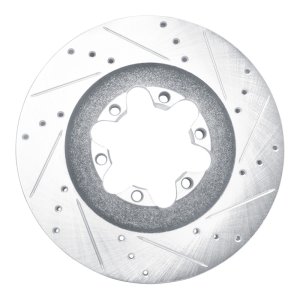 Chevrolet Colorado Brake Rotor (1) - Front Right - R1 Concepts - Drilled & Slotted - Silver - `09-`12